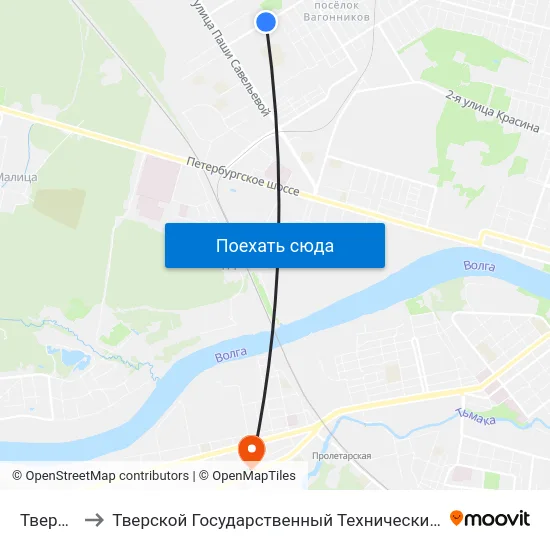Тверьоблгаз to Тверской Государственный Технический Университет (Учебный Корпус) map