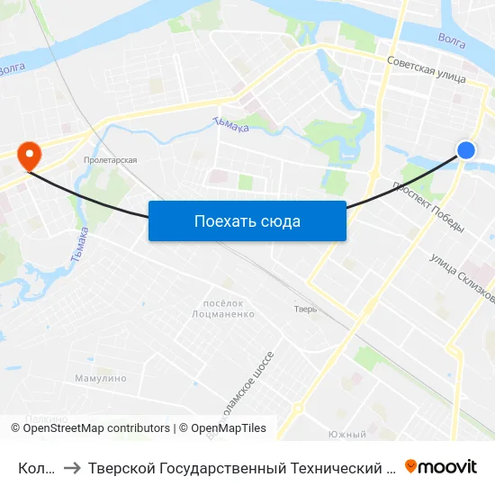 Колледж to Тверской Государственный Технический Университет (Учебный Корпус) map