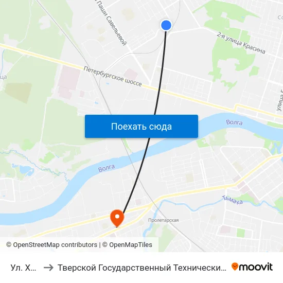 Ул. Хромова to Тверской Государственный Технический Университет (Учебный Корпус) map