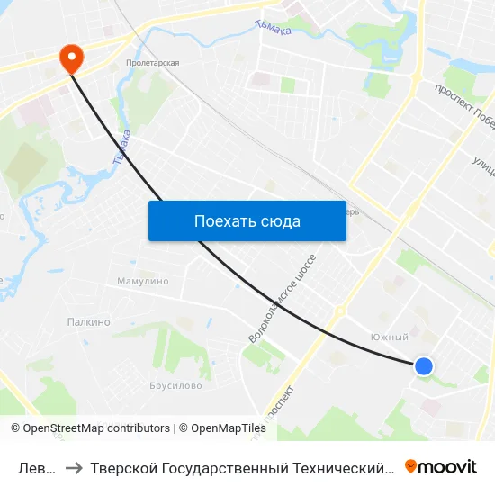 Левитана to Тверской Государственный Технический Университет (Учебный Корпус) map