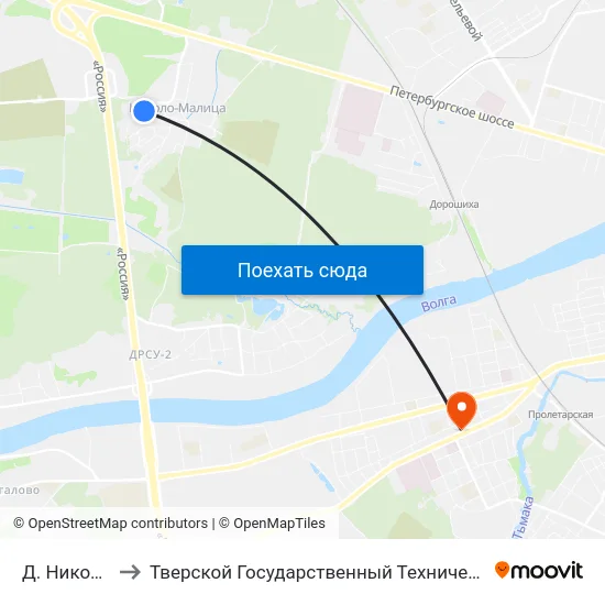 Д. Николо- Малица to Тверской Государственный Технический Университет (Учебный Корпус) map