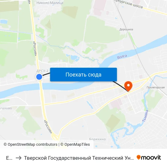 E105 to Тверской Государственный Технический Университет (Учебный Корпус) map
