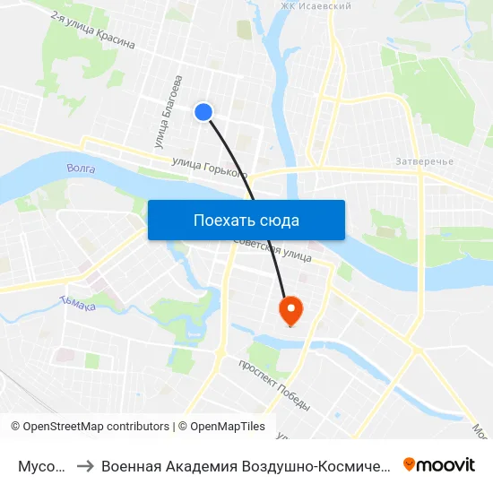 Мусоргского to Военная Академия Воздушно-Космической Обороны Имени Г.К. Жукова map