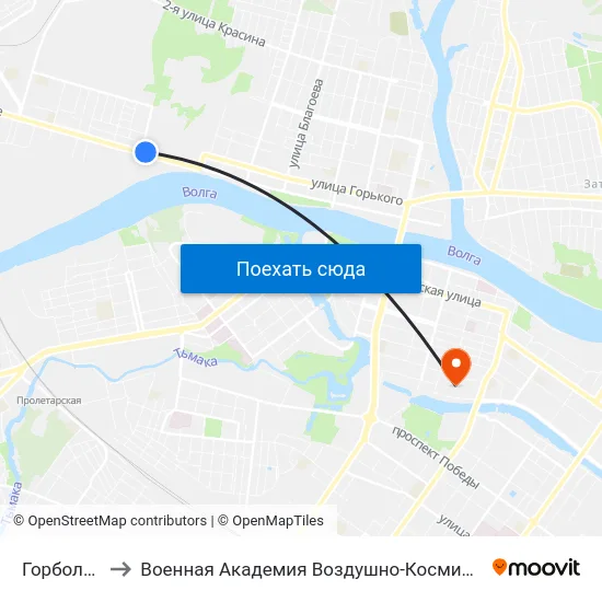 Горбольница №3 to Военная Академия Воздушно-Космической Обороны Имени Г.К. Жукова map