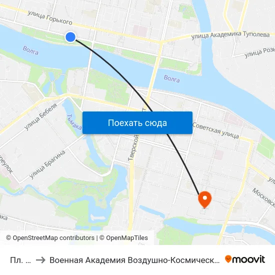 Пл. Мира to Военная Академия Воздушно-Космической Обороны Имени Г.К. Жукова map