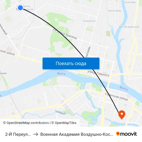 2-Й Переулок Вагонников to Военная Академия Воздушно-Космической Обороны Имени Г.К. Жукова map