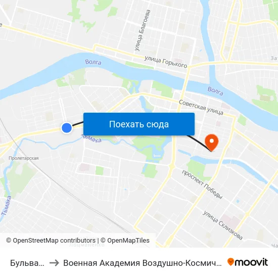 Бульвар Ногина to Военная Академия Воздушно-Космической Обороны Имени Г.К. Жукова map