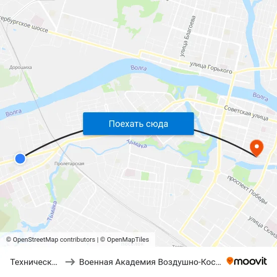 Технический Университет to Военная Академия Воздушно-Космической Обороны Имени Г.К. Жукова map