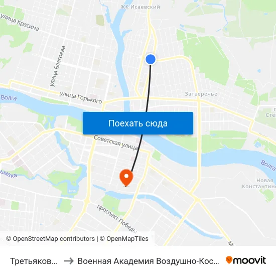 Третьяковский Переулок to Военная Академия Воздушно-Космической Обороны Имени Г.К. Жукова map