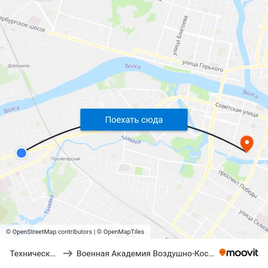 Технический Университет to Военная Академия Воздушно-Космической Обороны Имени Г.К. Жукова map