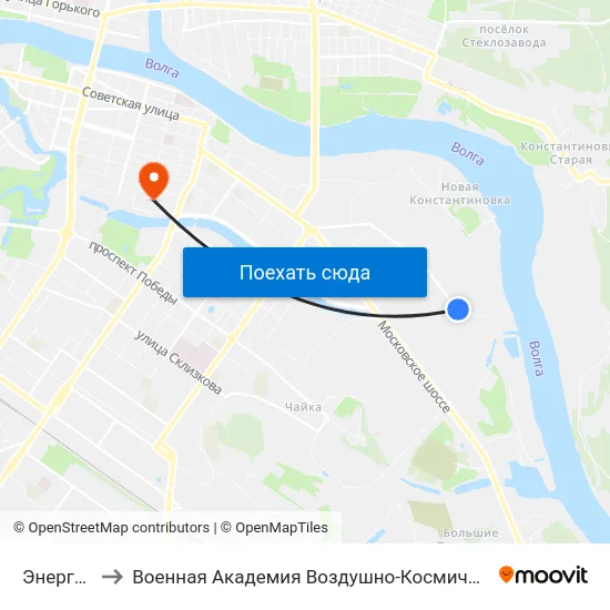 Энергоремонт to Военная Академия Воздушно-Космической Обороны Имени Г.К. Жукова map