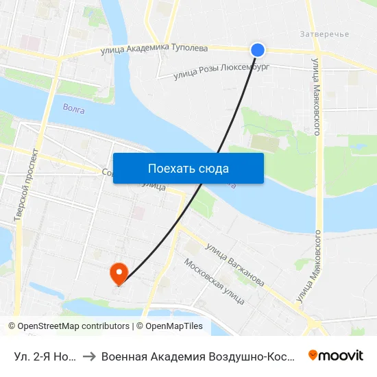 Ул. 2-Я Новозаводская to Военная Академия Воздушно-Космической Обороны Имени Г.К. Жукова map