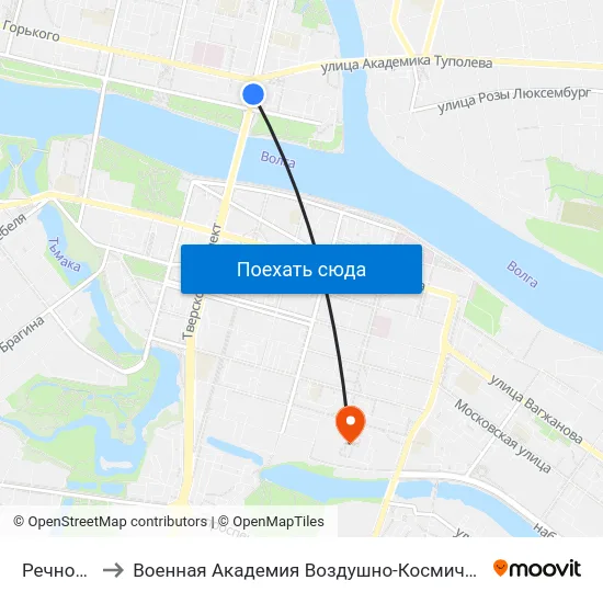Речной Вокзал to Военная Академия Воздушно-Космической Обороны Имени Г.К. Жукова map