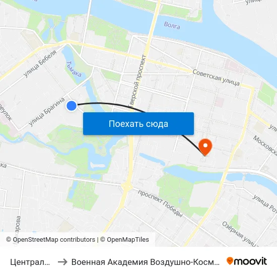 Центральный Рынок to Военная Академия Воздушно-Космической Обороны Имени Г.К. Жукова map