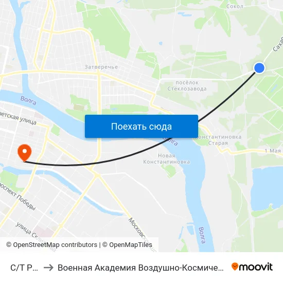С/Т Рябинки to Военная Академия Воздушно-Космической Обороны Имени Г.К. Жукова map