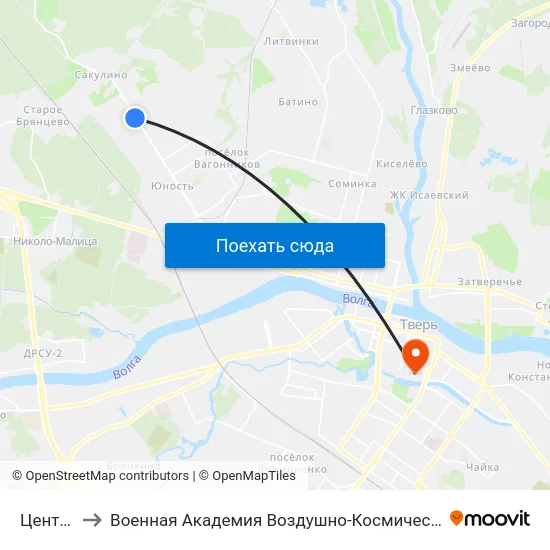 Центросвар to Военная Академия Воздушно-Космической Обороны Имени Г.К. Жукова map