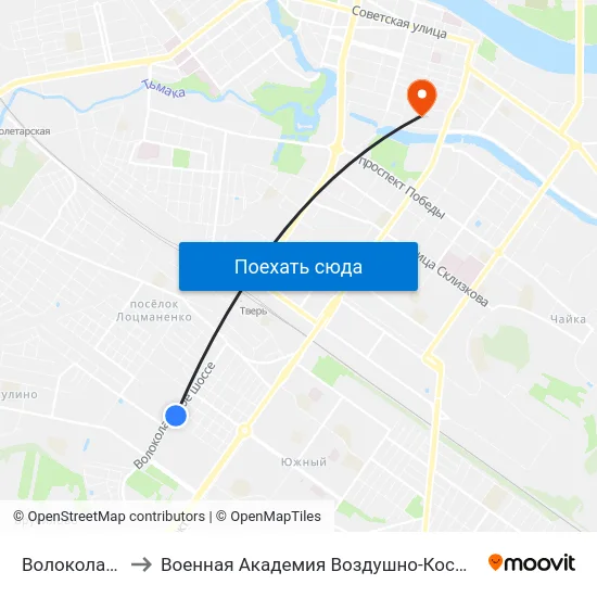 Волоколамское Шоссе to Военная Академия Воздушно-Космической Обороны Имени Г.К. Жукова map