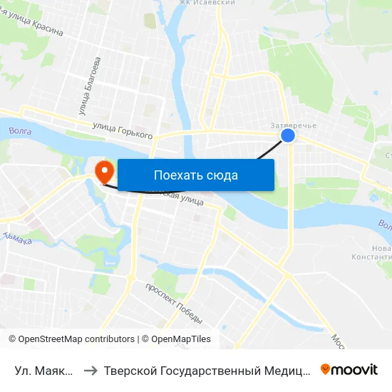 Ул. Маяковского to Тверской Государственный Медицинский Университет map