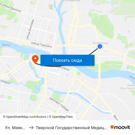 Ул. Маяковского to Тверской Государственный Медицинский Университет map