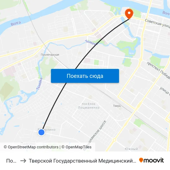 Почта to Тверской Государственный Медицинский Университет map