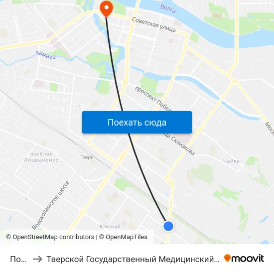 Почта to Тверской Государственный Медицинский Университет map