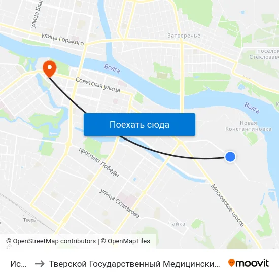 Искож to Тверской Государственный Медицинский Университет map