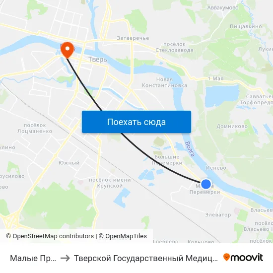 Малые Премерки to Тверской Государственный Медицинский Университет map