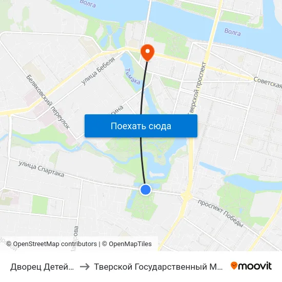 Дворец Детей И Молодёжи to Тверской Государственный Медицинский Университет map