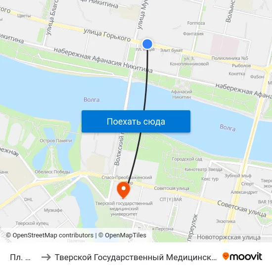 Пл. Мира to Тверской Государственный Медицинский Университет map