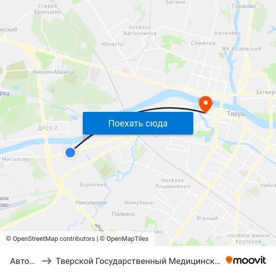 Автобаза to Тверской Государственный Медицинский Университет map