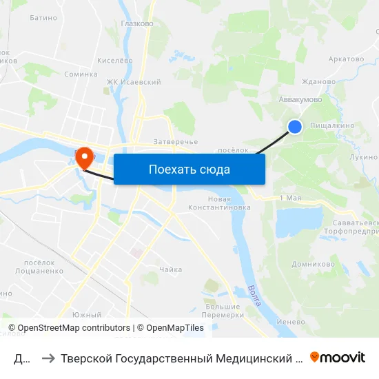 Дачи to Тверской Государственный Медицинский Университет map