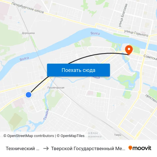 Технический Университет to Тверской Государственный Медицинский Университет map