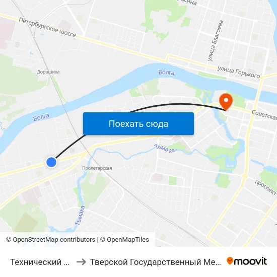 Технический Университет to Тверской Государственный Медицинский Университет map