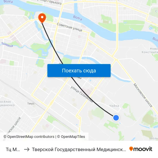 Тц Метро to Тверской Государственный Медицинский Университет map