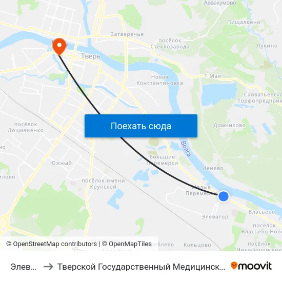 Элеватор to Тверской Государственный Медицинский Университет map