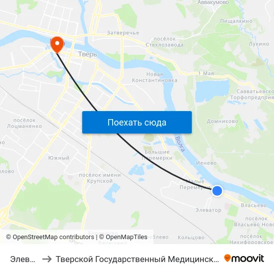 Элеватор to Тверской Государственный Медицинский Университет map