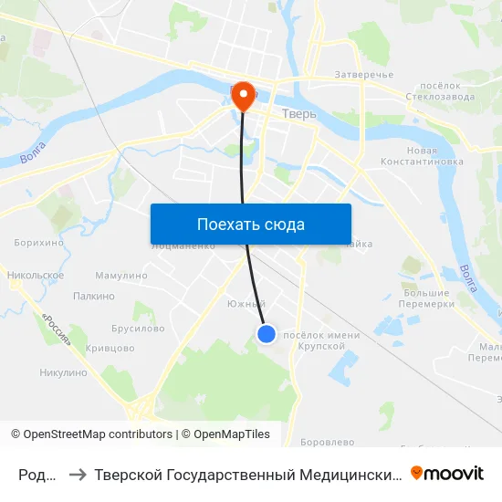 Роддом to Тверской Государственный Медицинский Университет map