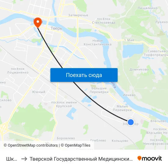 Школа to Тверской Государственный Медицинский Университет map