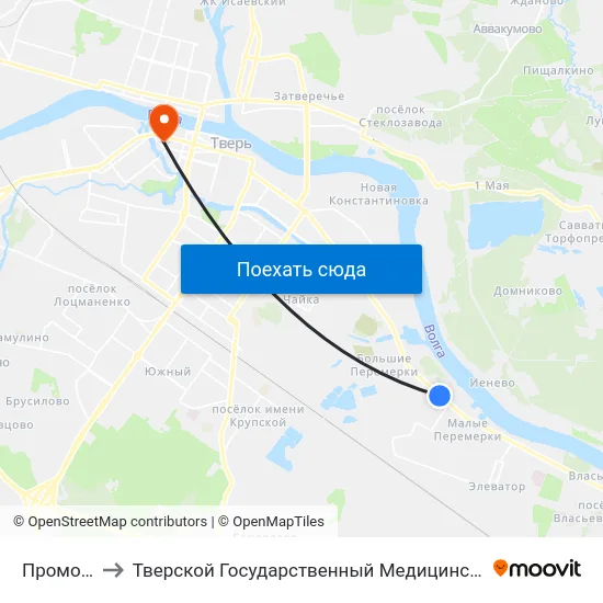 Промопост to Тверской Государственный Медицинский Университет map