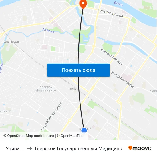 Униварсам to Тверской Государственный Медицинский Университет map