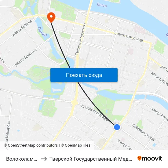 Волоколамский Пр-Т to Тверской Государственный Медицинский Университет map