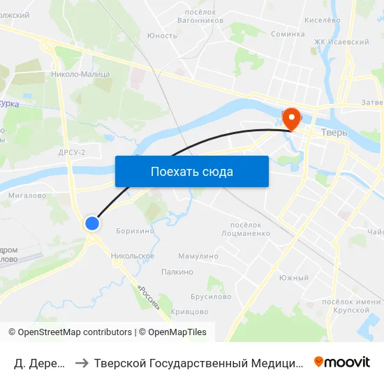 Д. Деревнище to Тверской Государственный Медицинский Университет map