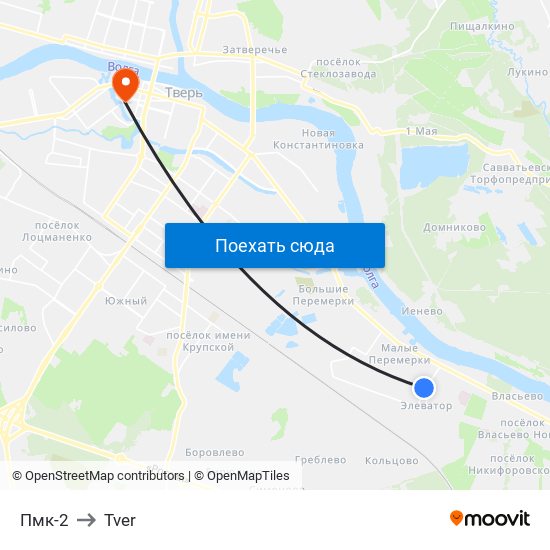 Пмк-2 to Tver map