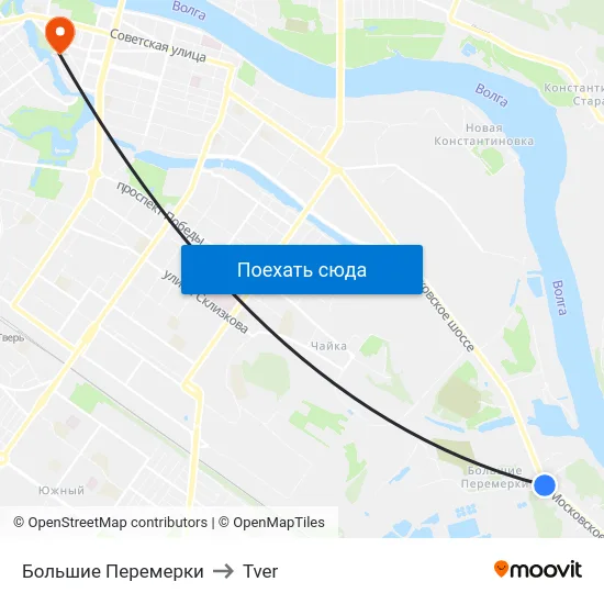 Большие Перемерки to Tver map