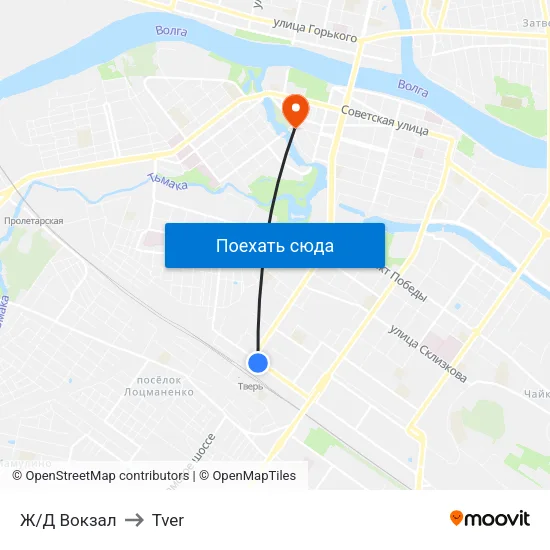 Ж/Д Вокзал to Tver map