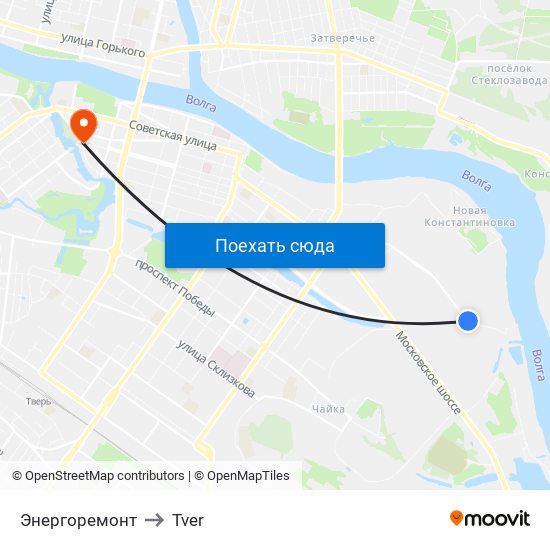 Энергоремонт to Tver map