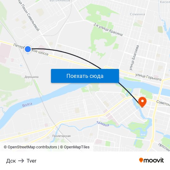 Дск to Tver map