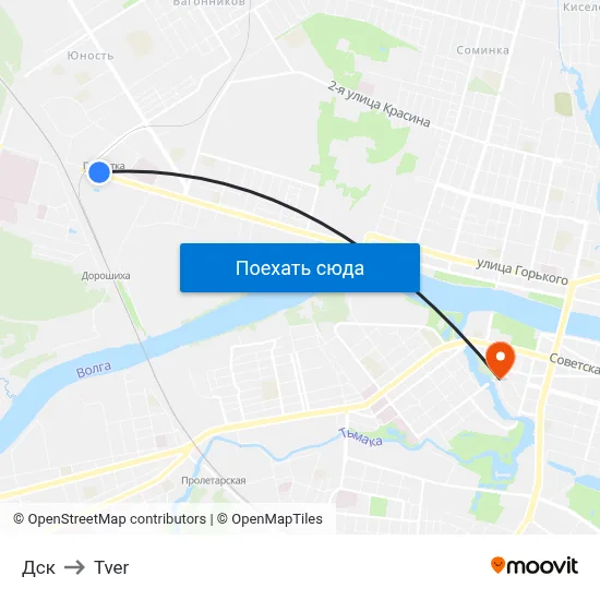 Дск to Tver map