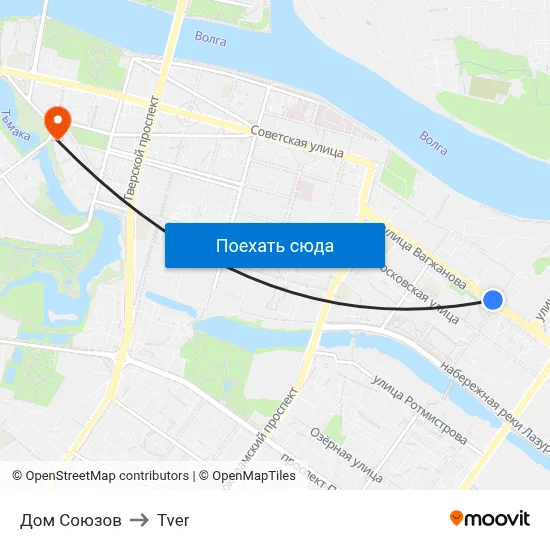 Дом Союзов to Tver map