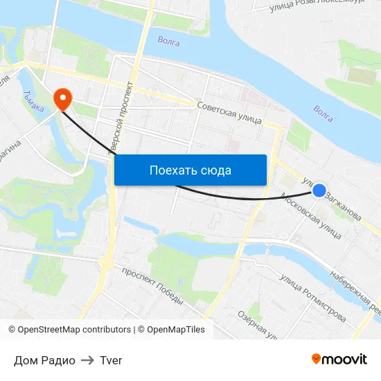 Дом Радио to Tver map